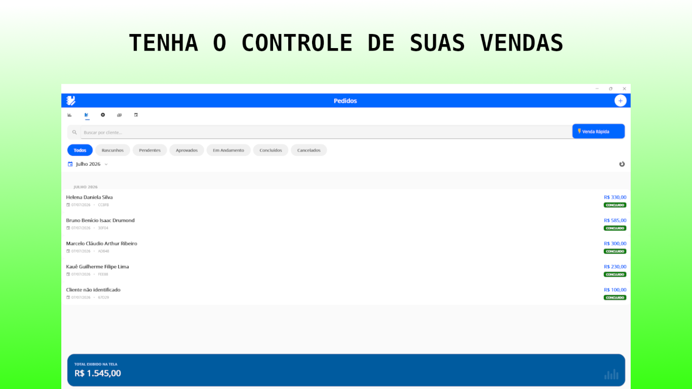 Tela de Venda Rápida PDV